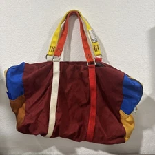 Morgans Horse Supplies Bag Small 19”x15” Duffle Bag 2 Zippered Areas Red Yellow