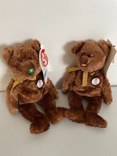 TY CHAMPION BEANIE BABY FIFA WORLD CUP 2002 GERMANY & BRAZIL BROWN BEARS