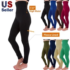 Women's High Waist Compression Top Tummy Control Thick Fleece Lined Leggings 