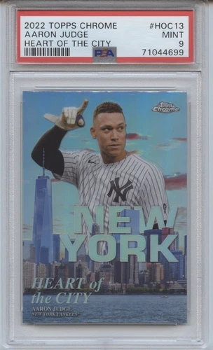 Aaron Judge. 2022 Topps Chrome #HOC13. Heart of the City PSA 9 MINT Yankees