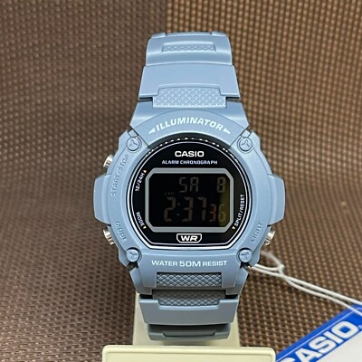 Casio W-219HC-2B Illuminator Blue Resin Digital Alarm Casual