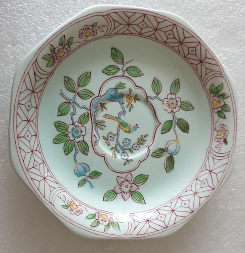 TWO ADAMS CALYX WARE "SINGAPORE BIRD" PATTERN SAUCERS - Picture 3 of 5