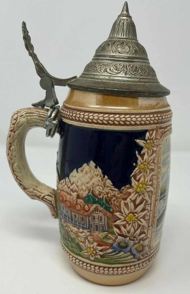 Gerz Beer Stein W. Germany Bitburg-Eifel Handgemalt 24 Hand Gerz Beer Stein W. Germany Bitburg-Eifel Handgemalt 24 Hand