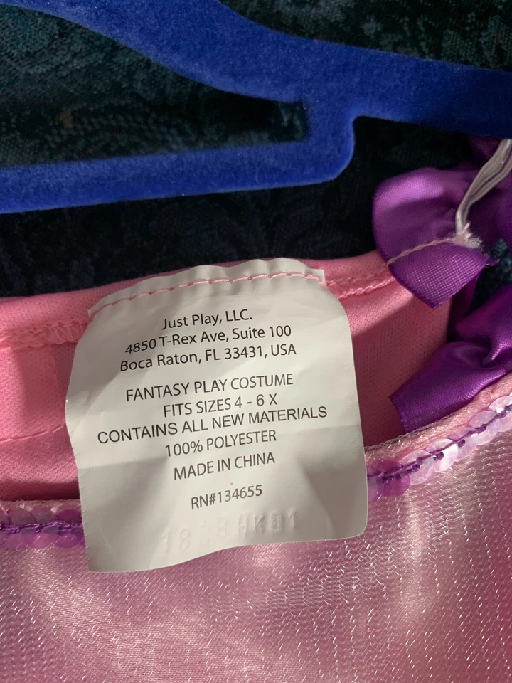 Disfraz de Hada Mariposa Doble 4-6X Halloween (sin alas) Rosa y Púrpura Usado en Excelente Condición Foto 4 de 4
