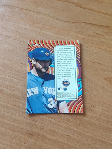 1996 Fleer FLAIR Paul Wilson WAVE OF THE FUTURE ROOKIE #20 - Picture 2 of 2