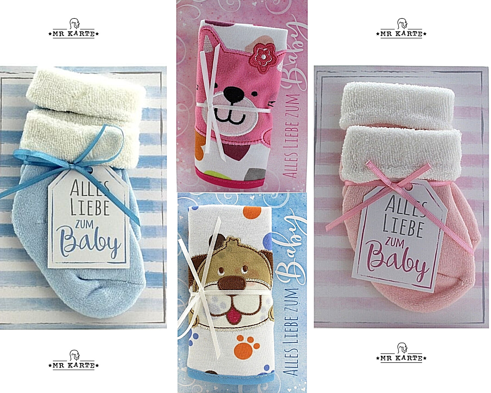 Karte Zur Geburt mit Söckchen oder Lätzchen Zum Baby Glückwunschkarte Geburt