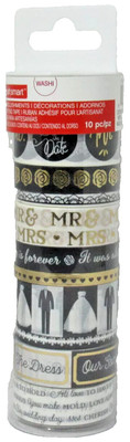 Wedding Craft Smart Washi Crafting Tape Embellishments Mr&Mrs Dress Love 10 Roll
