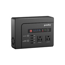 Powkey Portable Power Station 200W, 146Wh Portable Solar Generator Battery Pa...