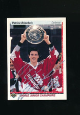 1990-91 UPPER DECK #454 PATRICE BRISEBOIS RC signed auto autograph silver sig