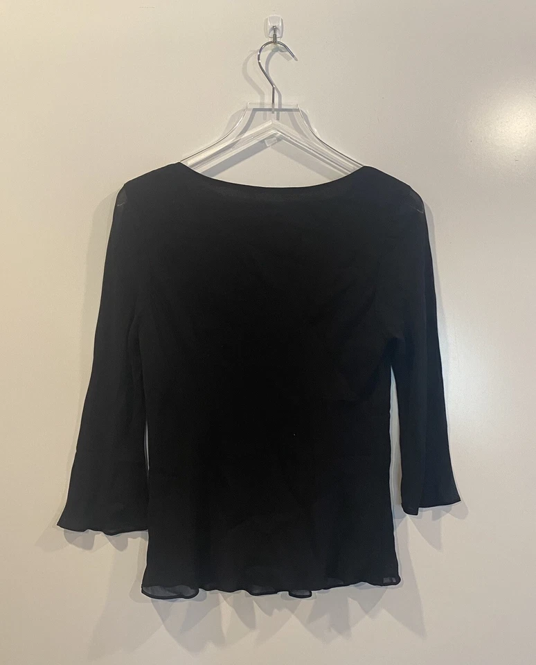 Conjunto formal de 2 piezas de falda negra con cuentas de gasa talla 10 Donna Rico para mujer Foto 3 de 4