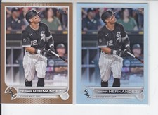 (2) 2022 Topps Series 1 Cesar Hernandez Gold /2022 + Rainbow Foil White Sox #28