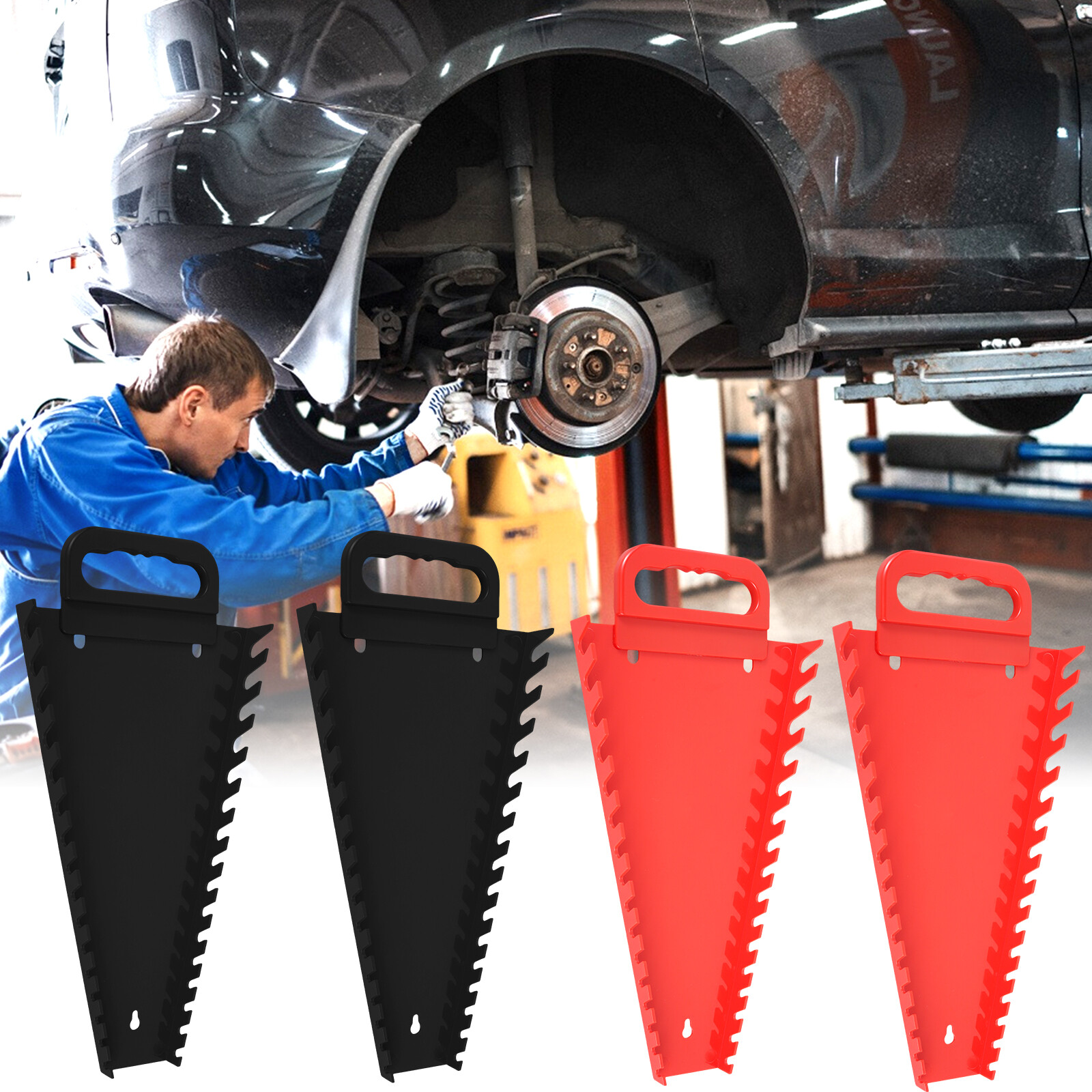 2Pcs Wrench Organizer Spanner Portable 13-Slot Wrench Storage Rack with ...