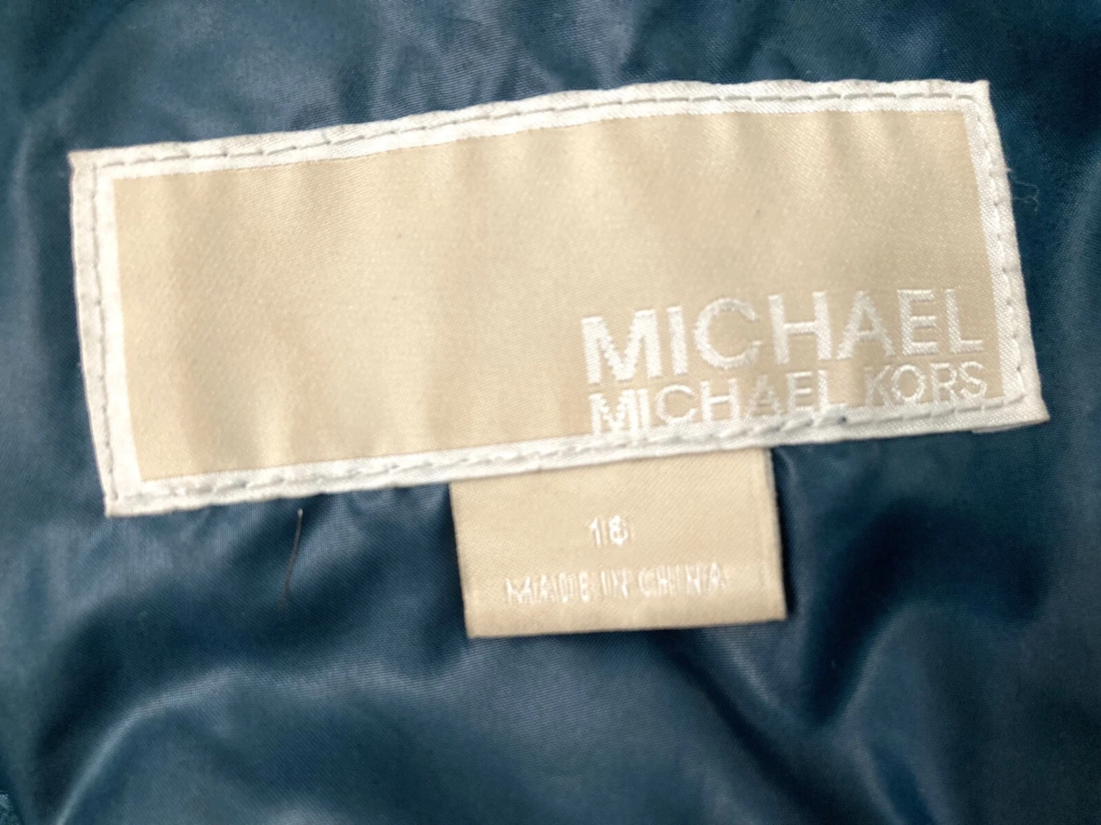 Giacca Michael Kors smeraldo scuro bambino 16 puffer pelliccia foderata cappuccio verde sacramento