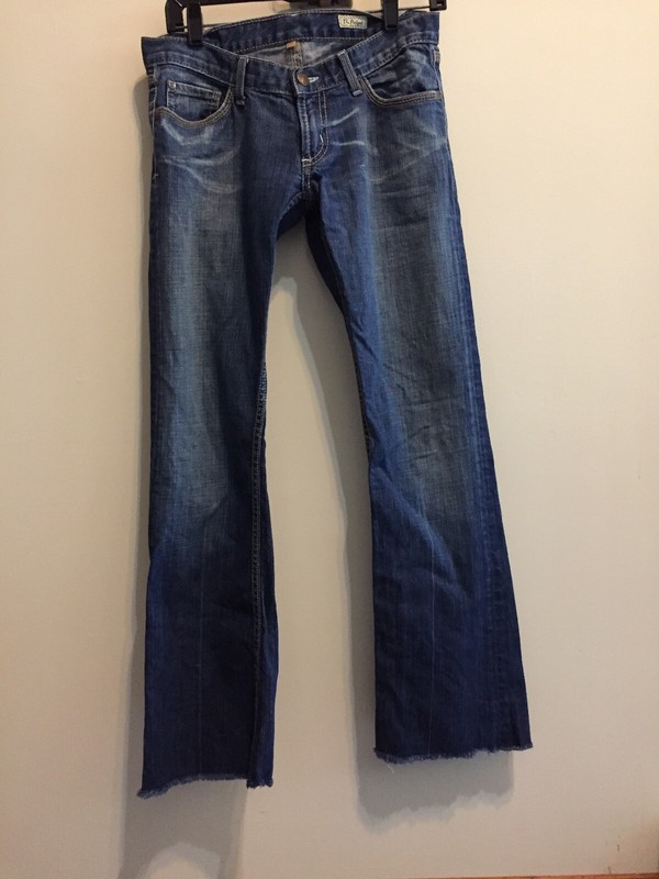 Women's RAW STATE DENIM "The Perfect" Low Rise Jeans, Frayed Hem, Size 27 x 31