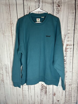 Levis Men s XL Embroided Logo Blue Relaxed Sweater NWT