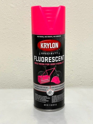 Krylon Fluorescent ~ Cerise ~  Spray Paint  11 oz Neon Pink High Visibility 3105