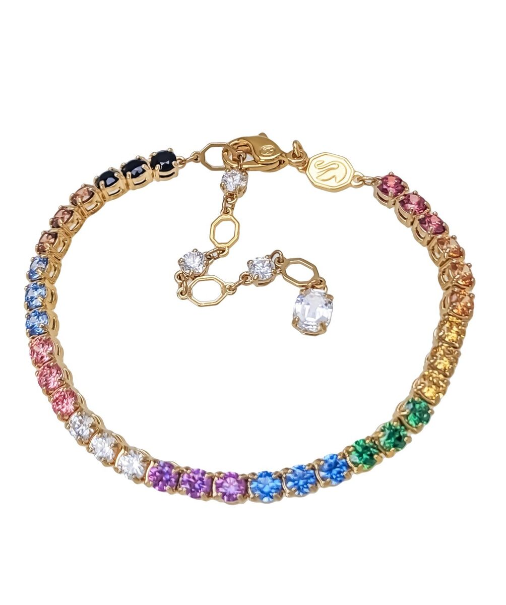 NEW 100% SWAROVSKI Gold Multicolored Crystal Matrix Tennis NEW 100% SWAROVSKI Gold Multicolored Crystal Matrix Tennis