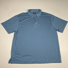 Ben Hogan Shirt Men s 2XL Blue White Stripe Short Sleeve Performance Golf Polo