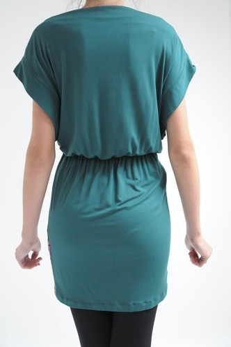 SOGO Luxury bottle green embellished tunic dress M/L 10/12 - Picture 5 of 7