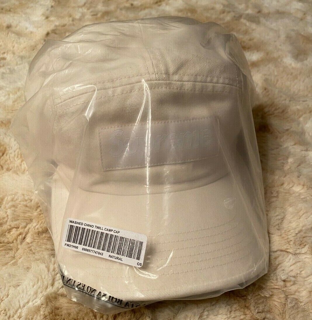 Supreme Washed Chino Twill Camp Cap Hat FW Strap Back Authentic