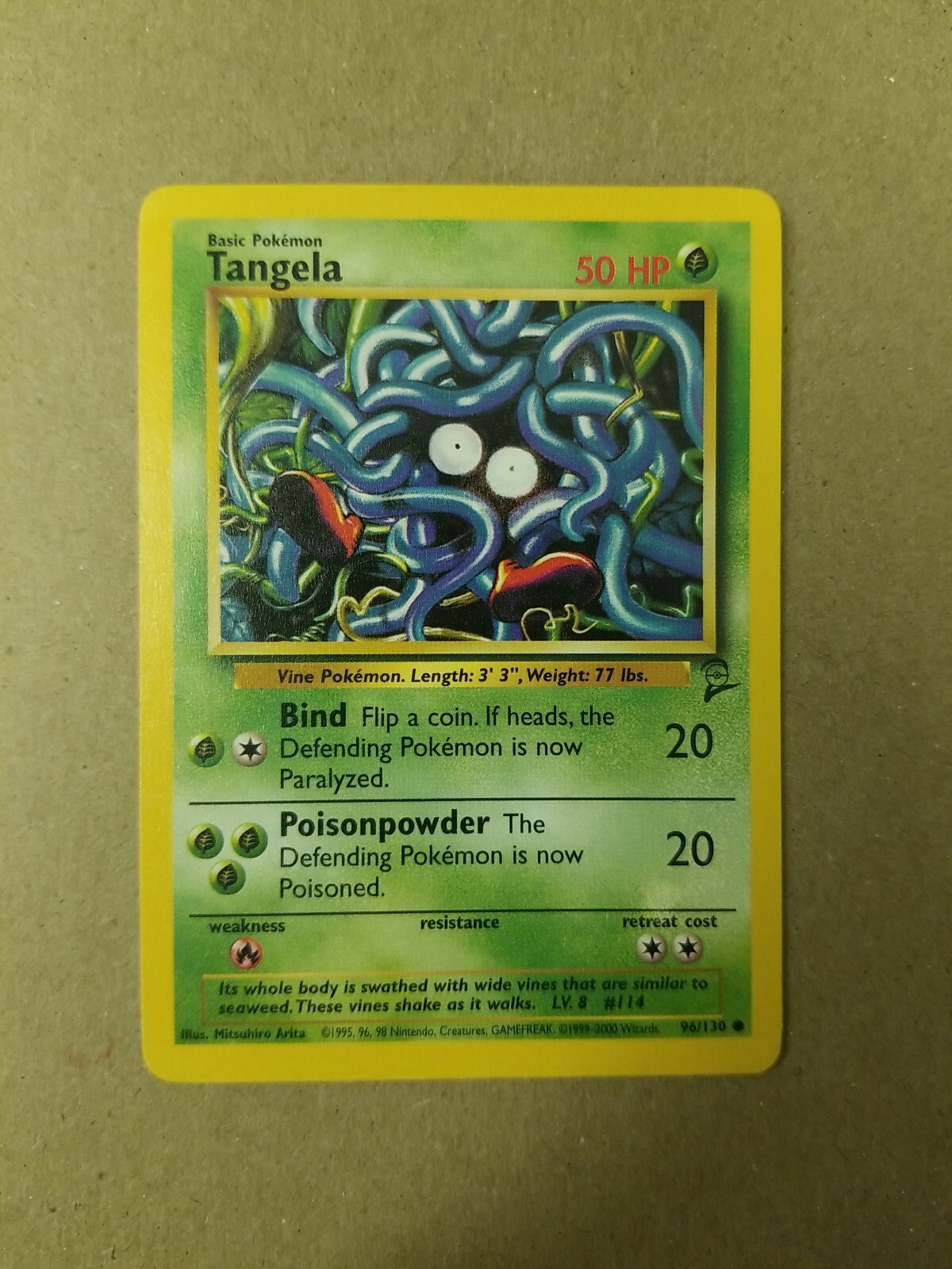 TANGELA 96/130 - VINTAGE WOTC Pokemon Card - BASE SET 2 - NM/M