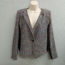 Mossimo Blazer Jacket Womens Lagre Black Red ...