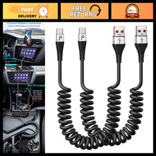 Fast Charging USB C Cable 2Pack, 3ft Coiled USB A to Type C Charge Cord