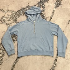 American Giant Womens Size M Blue Half Zip Pullover Hoodie Made in USA