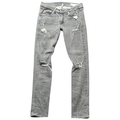 rag & bone Gray Distressed Skinny Jeans Low Rise Y2K Grunge - Women s 28