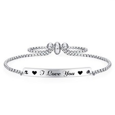 I Love You Bracelet Gifts for Her Women Girlfriend Wife, Meaningful Birthday Bra