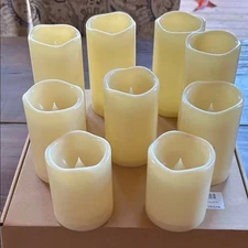 Ivory LED Flameless Candle Set with Remotes, Set of 10, NEW In Box