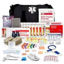 First Responder Trauma First Aid Kit Bag – Fully Stocked Emergency Medical Ki...