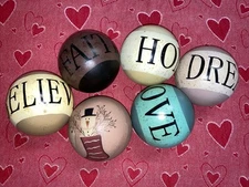 Lot Of 6 Primitive Like Ball Bowl Fillers