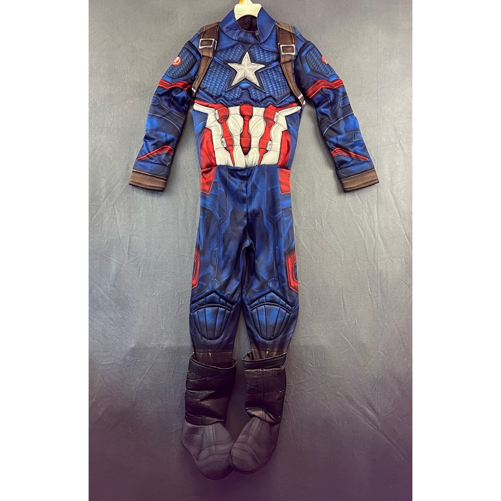 Rubíes Capitán América Niños Mediano Disfraz Acolchado Marvel Cuerpo Completo Traje Vengadores