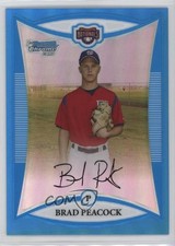 2008 Bowman Chrome Prospects Blue Refractor 38/150 Brad Peacock #BCP180 sh7