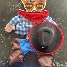 Party Dog Cowboy Pet Costume Size XS/S Dog Halloween Costume, Cat Costume