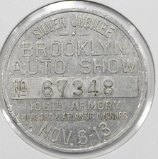 Brooklyn Auto Show Silver Jubilee 106th Armory Bedford & Atlantic Avenues Token