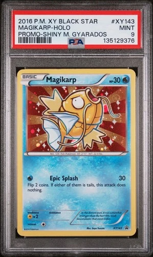 Pokemon PSA9 Magikarp Holo Promo 2016 XY143 Shiny M Gyarados English