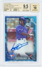 Vladimir Guerrero Jr. Blue Jays Signed 2016 Bowman Chrome 19/150 BGS 9.5/10 Card