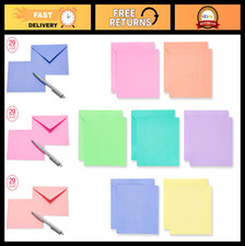 Bulk Blank Cards with Envelopes - 200 Count, Bright Pastel Colors, Single Panel