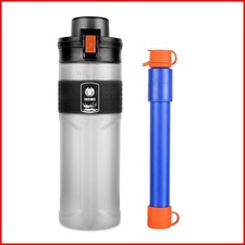 Travel-Ready Water Purifier Bottle - Reusable 650ml with Removable Filter Straw
