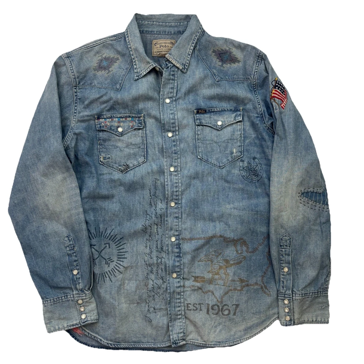 Polo Ralph Lauren Denim Western Casual Button-Down Shirts for Men
