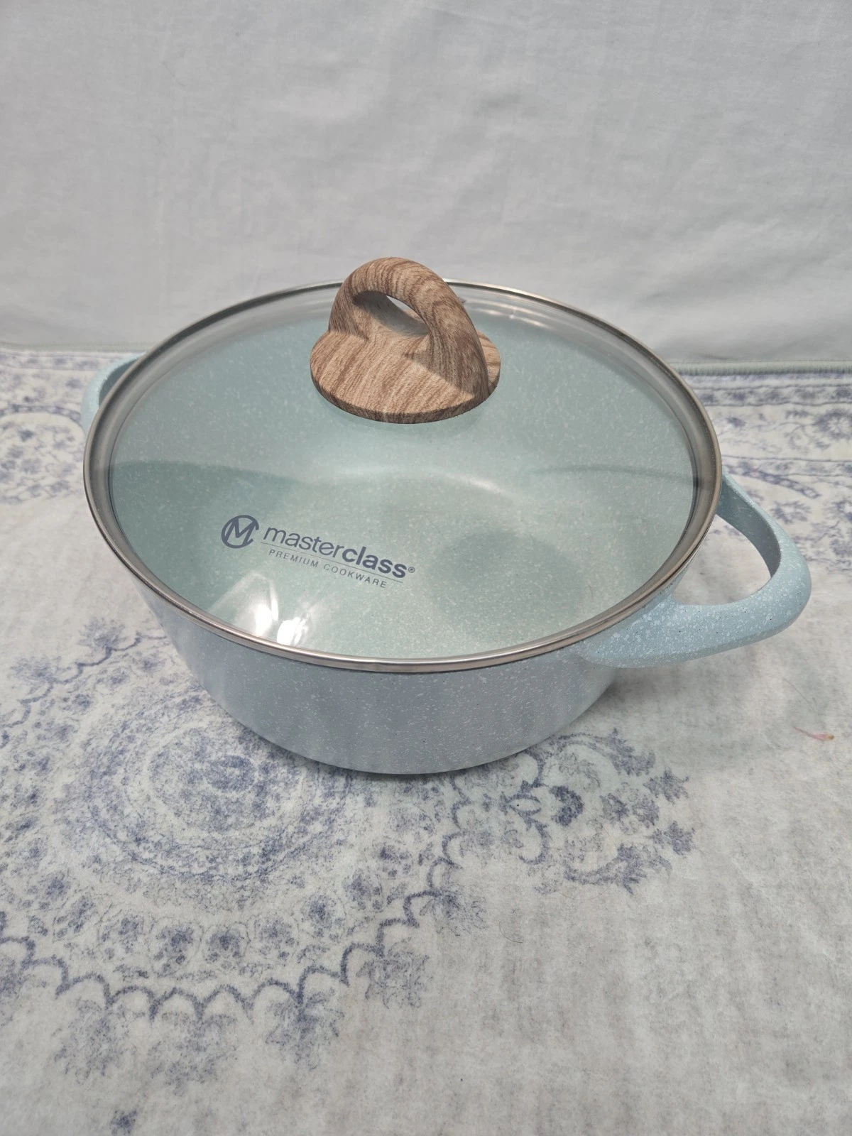 Masterclass Premium Cookware Collection 8" Green Casserole Pan Pot w/ Lid 2.4 qt