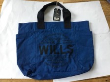 Large Vintage Jack Wills Impal Blue Over The Shoulder Bucket Bag Lined Canvas