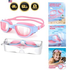 Kids Swim Goggles,Swimming Goggles for Kids 6-14, Anti-Fog UV Protection Pool...