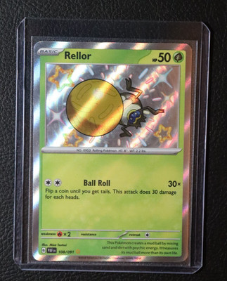 Rellor 108/091 - Pokemon TCG Paldean Fates Shiny Rare Card NM