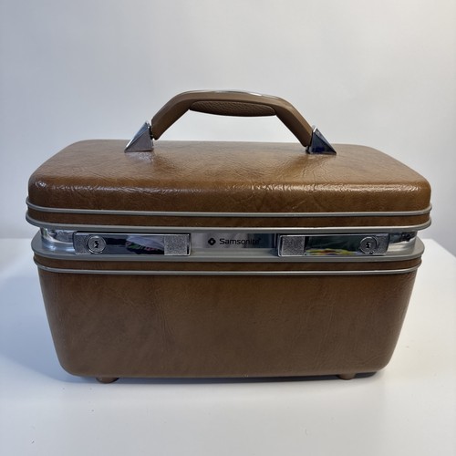 Vintage Samsonite Profile II Hard Shell Train Case Vanity Travel Luggage – TAN