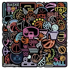 Waterproof Basketball Stickers Pack Decor for Notebook, Water Bottles, Laptop