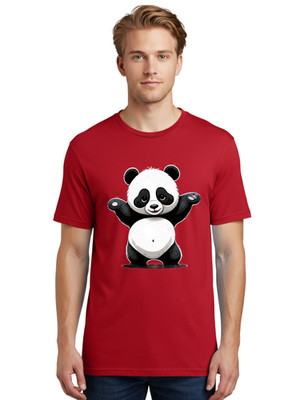 Panda-3 Mens Graphic Tee, 100% Cotton, Casual Summer Wear