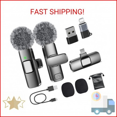 PoP voice USB C Mini Microphone for iPhone 16/15/14/Android, Wireless Lavalier M